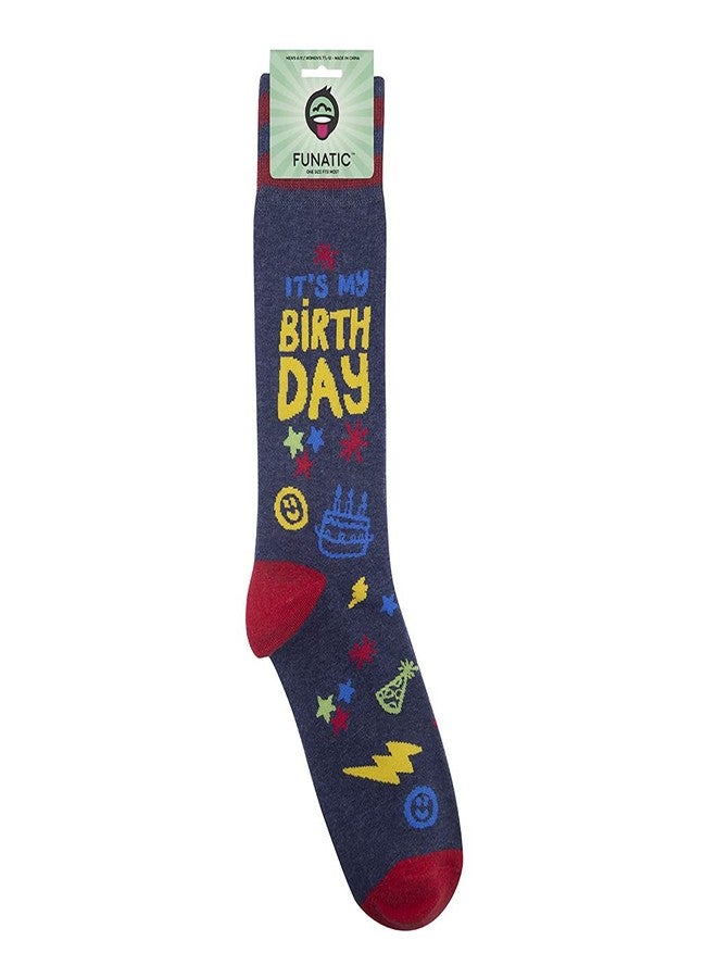 FUNATIC It's My Birthday Dress Socks for Men Women Boy Girl Adult Teen | Fun Day Apparel Gift Idea with Saying | Crazy Bday Outfit Accessory | Unisex Colorful Party Celebration Clothing Present - Image 4